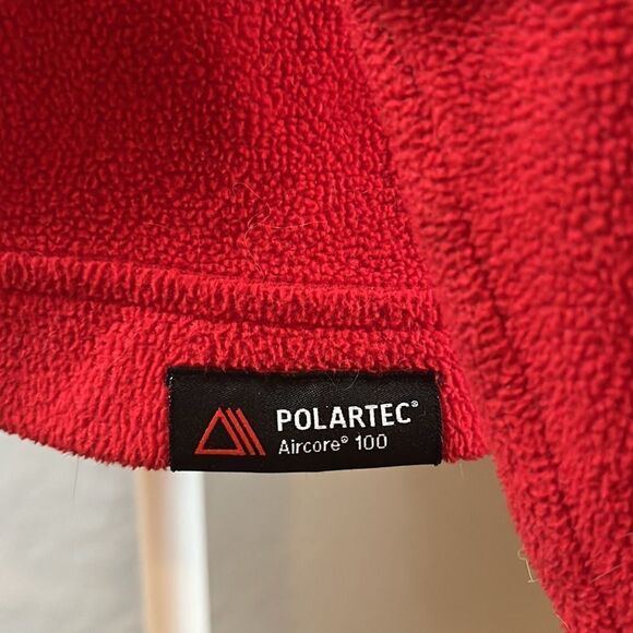 LANDS’ End red half zip long sleeve high neck shacket warm top Polartec large - Picture 5 of 12